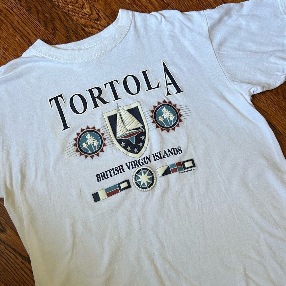 Paradise Tortola British Virgin Islands T-shirt Size XL White Crewneck Unisex